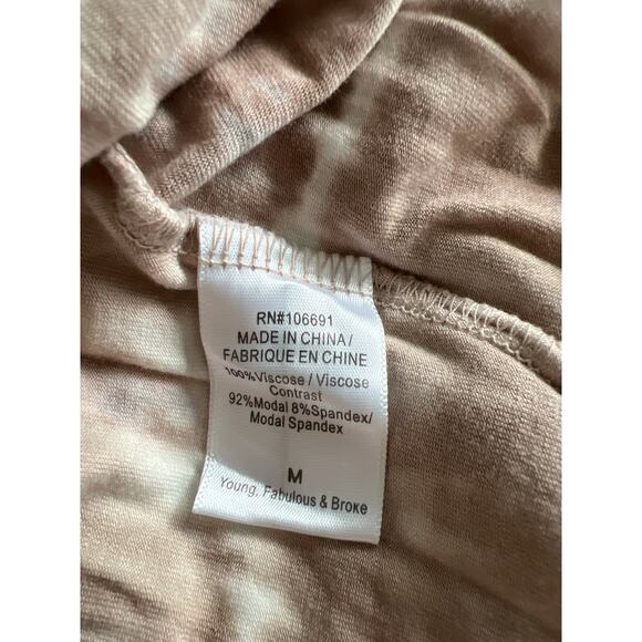 Young Fabulous & Broke Kauai Tie Dye Strapless Sundress Women's M Tan/White - Picture 5 of 6